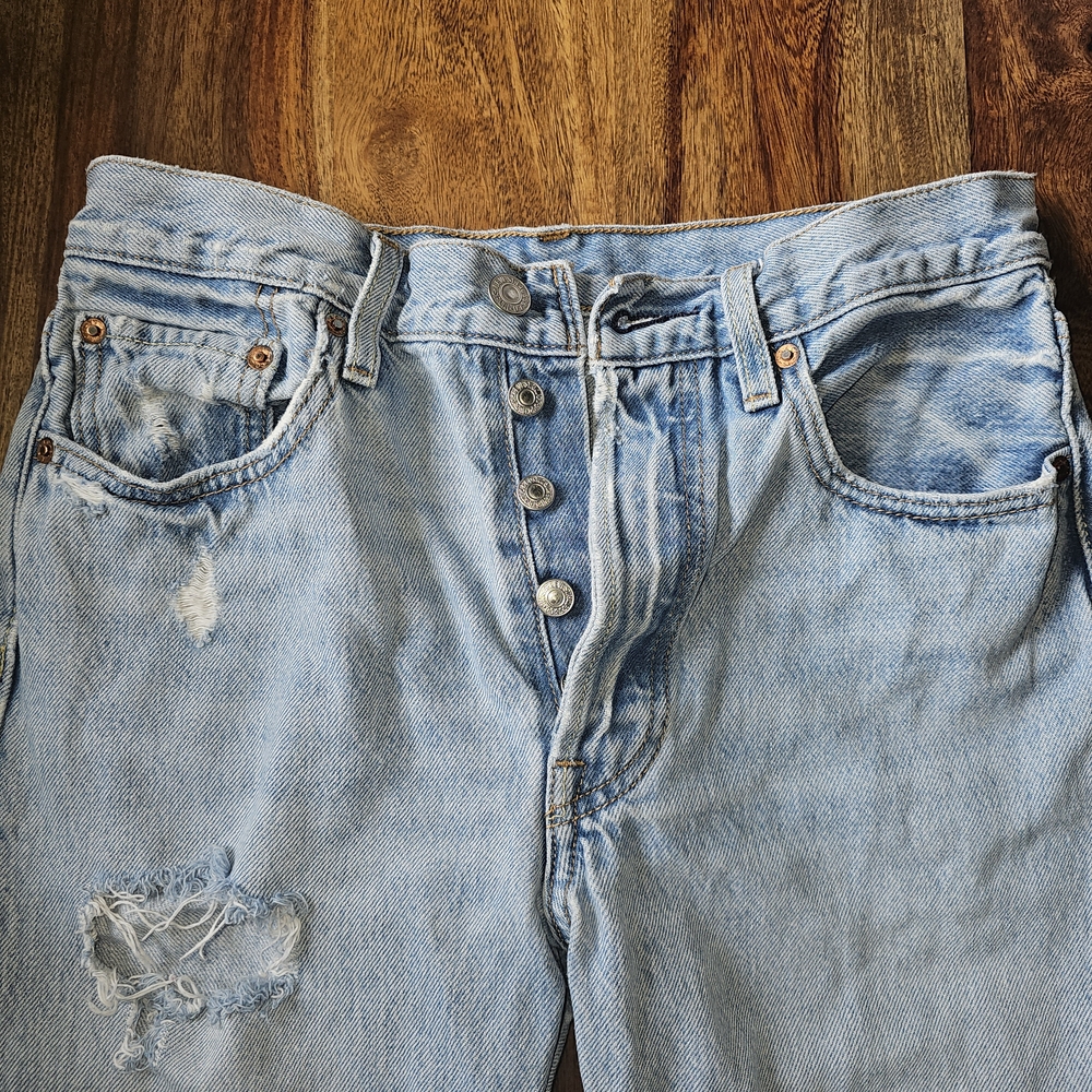 Levi's Blue Boyfriend Distressed Jeans
